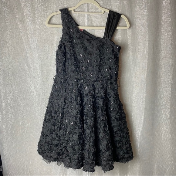 Knit Works black dress roses~16 - Picture 1 of 7